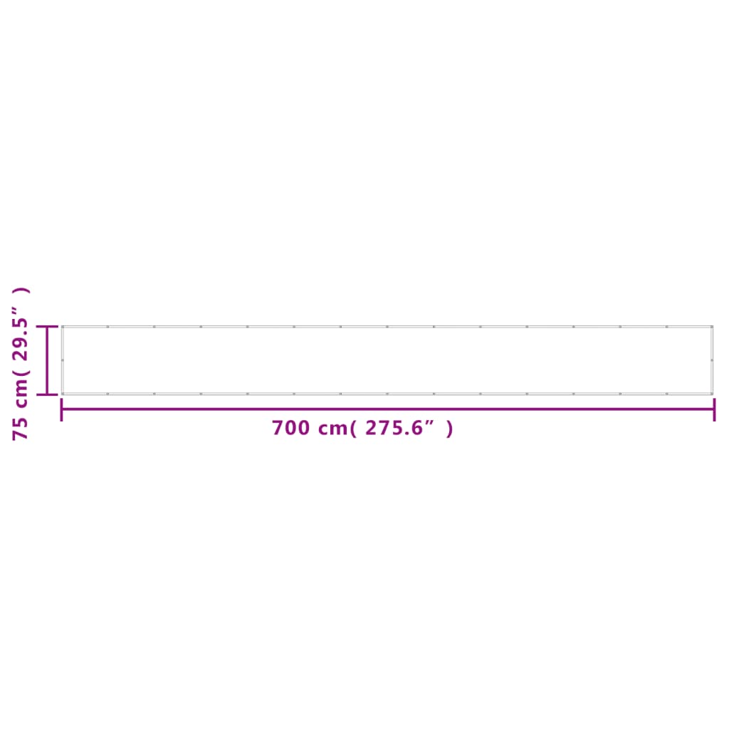 Balkonsko platno rjavo 75x700 cm 100 % poliestrski oxford