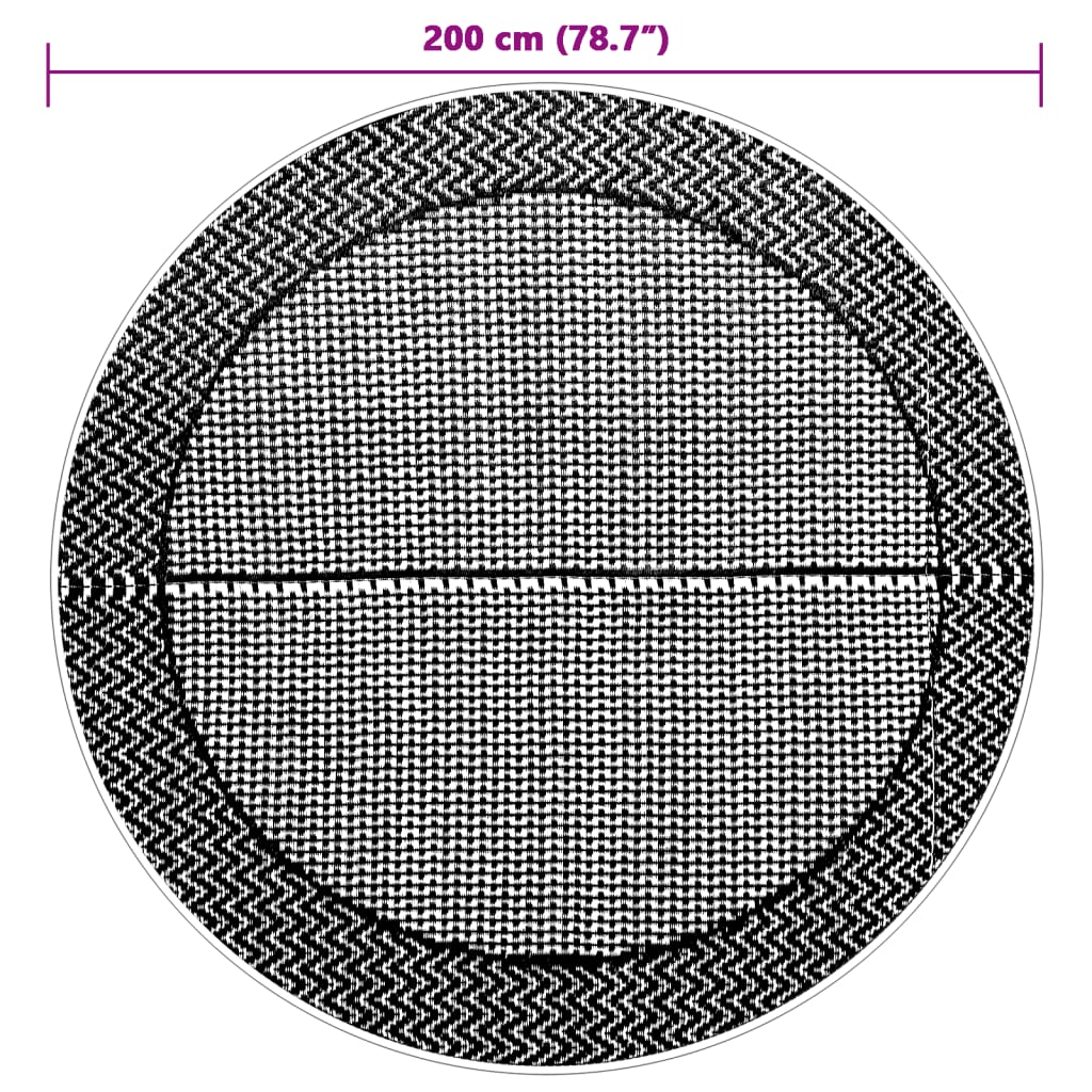 Zunanja preproga siva Ø200 cm PP