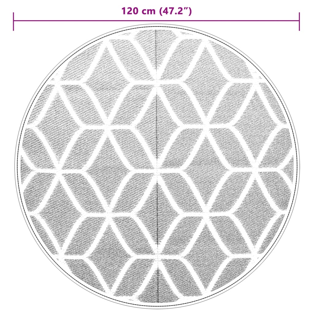 Zunanja preproga siva Ø120 cm PP