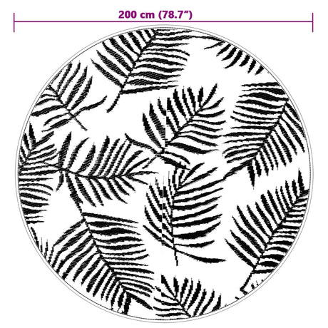 Zunanja preproga bela in črna Ø200 cm PP