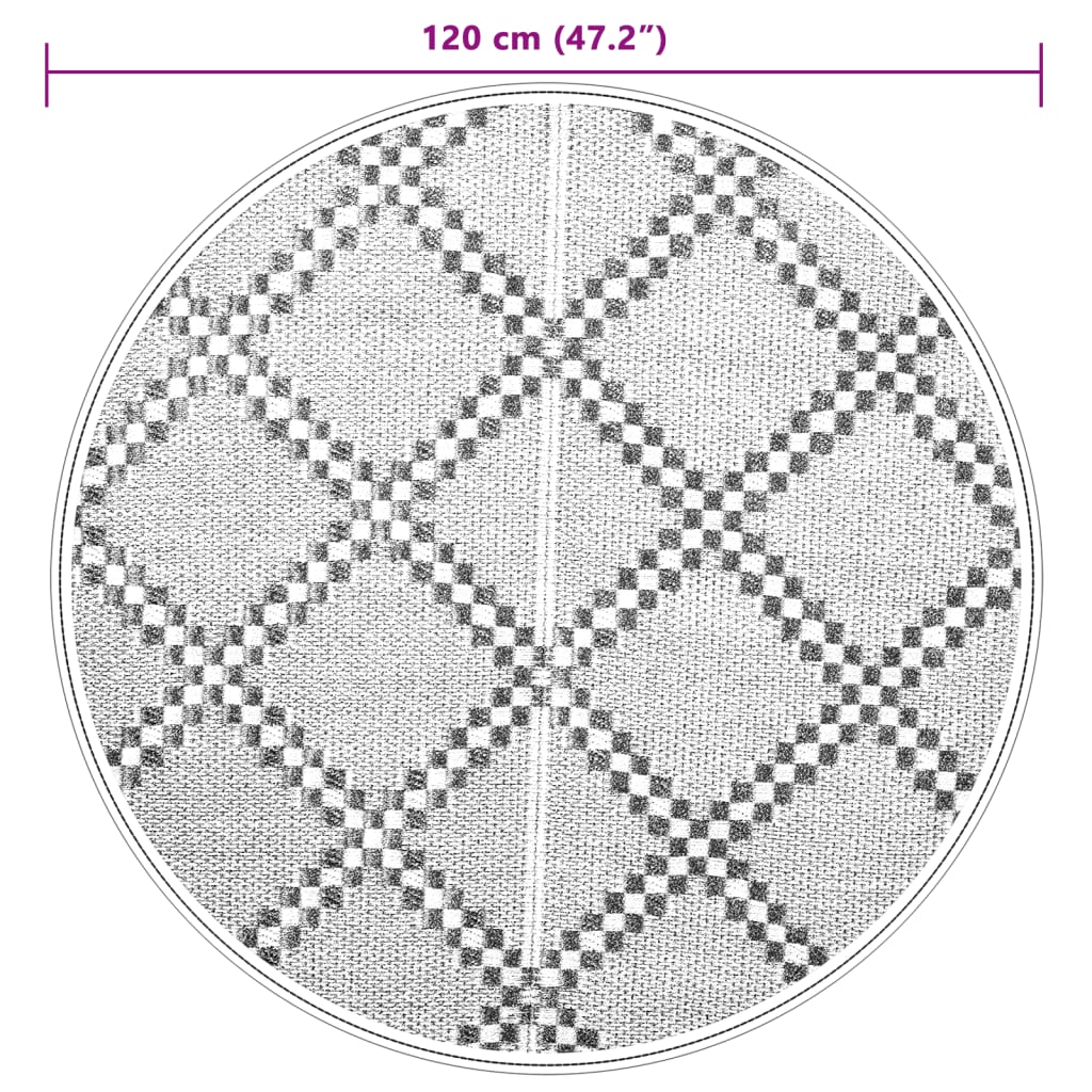 Zunanja preproga rjava Ø120 cm PP