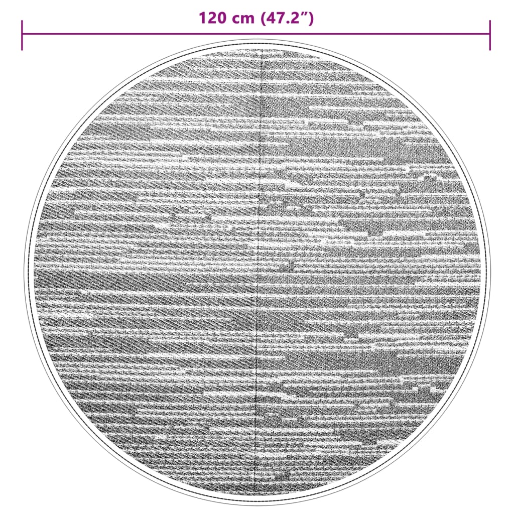 Zunanja preproga siva Ø120 cm PP