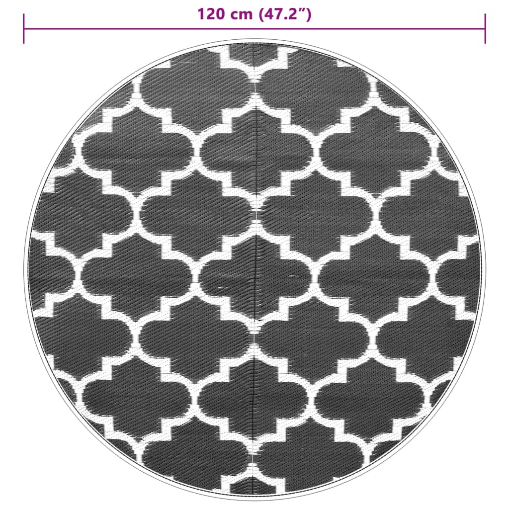 Zunanja preproga modra Ø120 cm PP