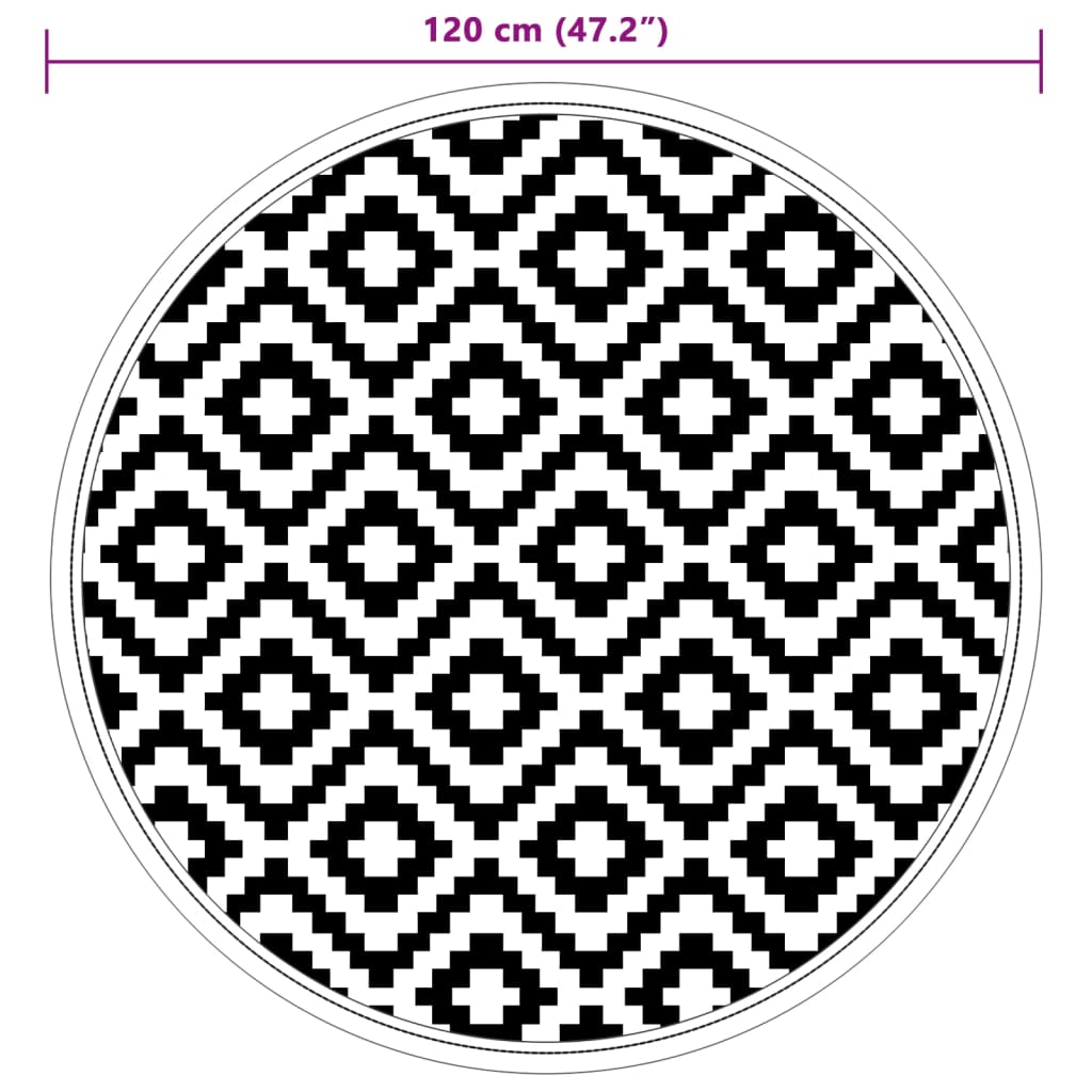 Zunanja preproga siva Ø120 cm PP