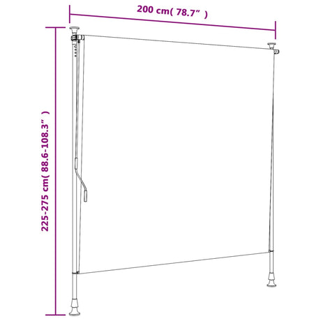 Zunanje rolo senčilo modro in belo 200x270 cm tkanina in jeklo