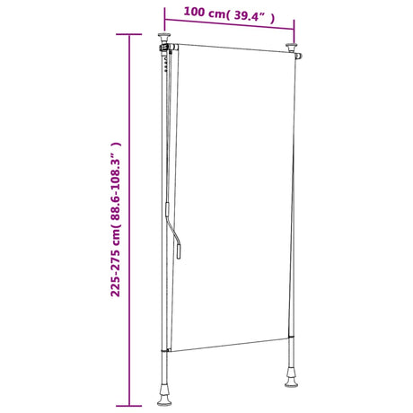 Zunanje rolo senčilo oranžno in belo 100x270 cm tkanina jeklo