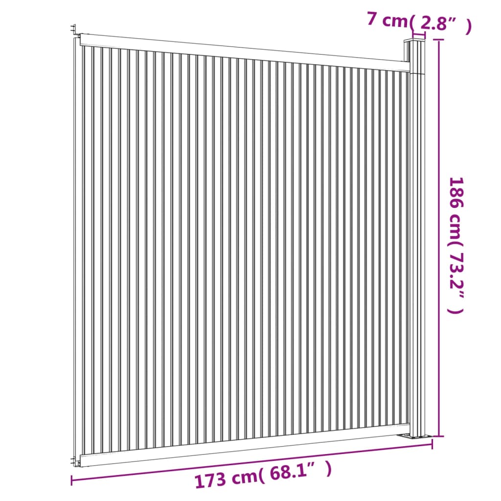 Ograjni panel WPC siv 173x186 cm