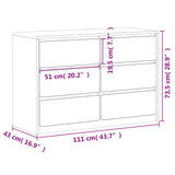 Predalnik SAUDA hrast 111x43x73,5 cm trdna borovina