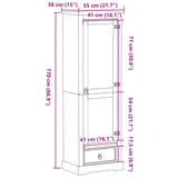 Garderobna omara Corona 55x38x170 cm trdna borovina