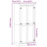 Garderobna omara Corona 76x50x170 cm trdna borovina