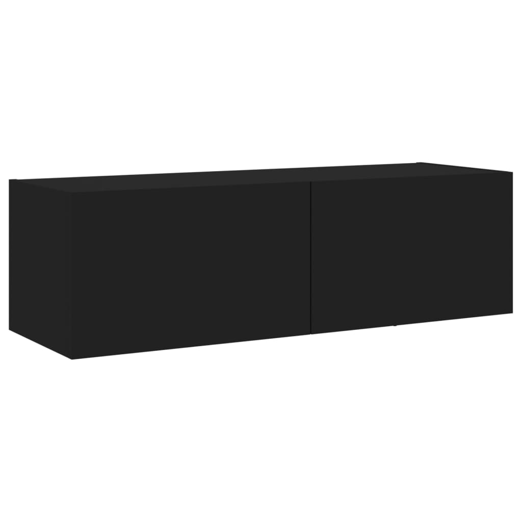 3 Piece TV Wall Cabinets with LED Lights Black