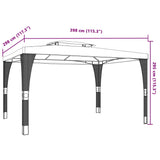 Paviljon z dvojno streho krem 3,98x2,98 m jeklo