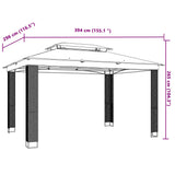 Paviljon z dvojno streho krem 3,94x2,96 m jeklo