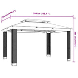 Paviljon z dvojno streho antracit 3,94x2,96 m jeklo