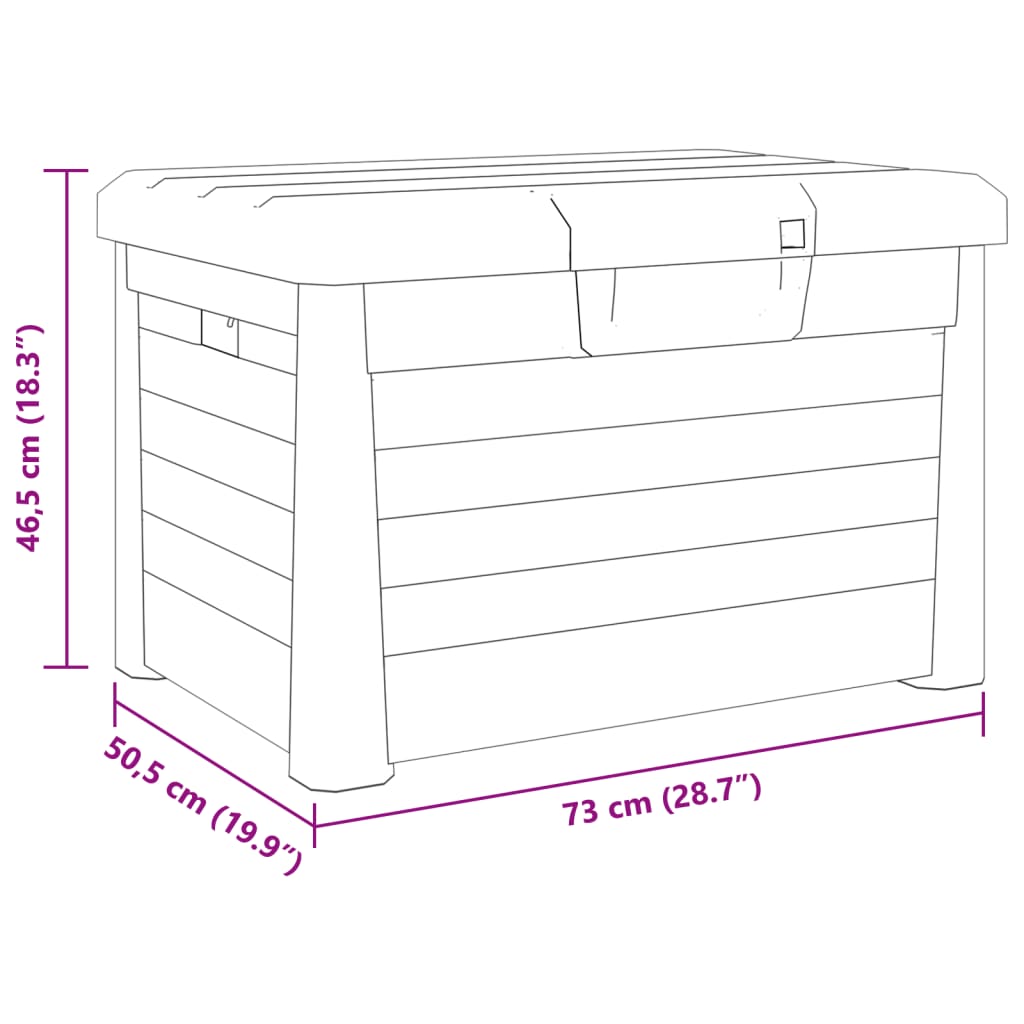 Zunanja škatla za blazine antracitna 73x50,5x46,5 cm PP