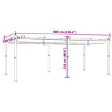 Vrtni paviljon z zložljivo streho krem 3x6 m aluminij