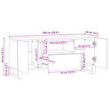 TV omarica 100x34x46 cm trden robusten mangov les