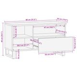 TV omarica 80x34x46 cm trden robusten mangov les