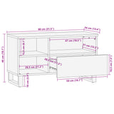 TV omarica 80x34x46 cm trden akacijev les