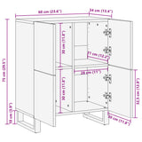 Komoda 60x34x75 cm trden mangov les