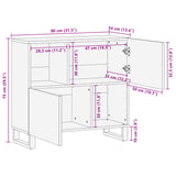 Komoda 80x34x75 cm trden robusten mangov les