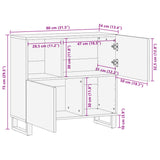 Komoda rjava 80x34x75 cm trden mangov les