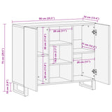 Komoda rjava 90x34x75 cm trden mangov les