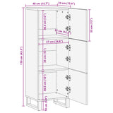 Visoka omarica 40x34x110 cm trden robusten mangov les