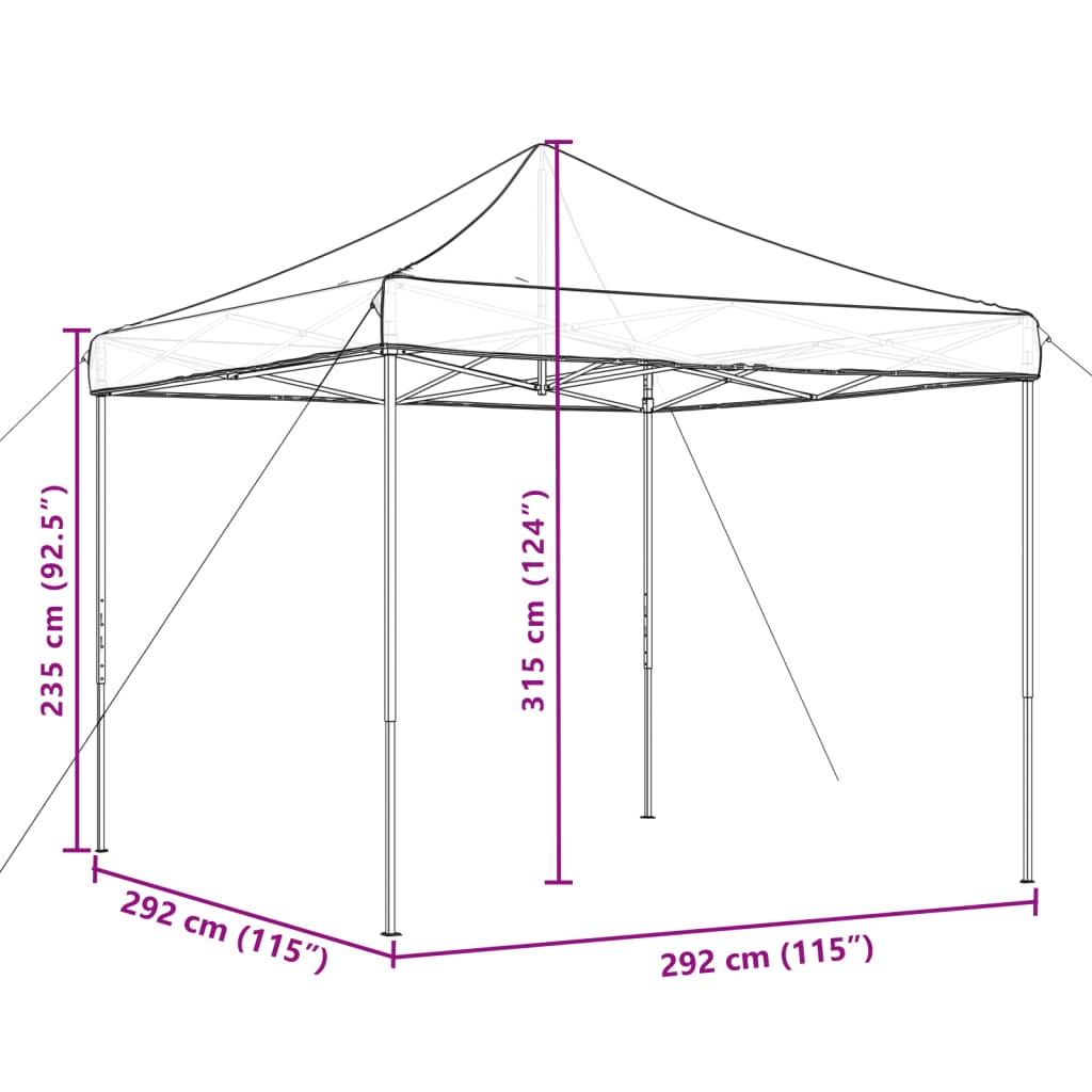 Zložljivi pop-up šotor za zabave bež 292x292x315 m