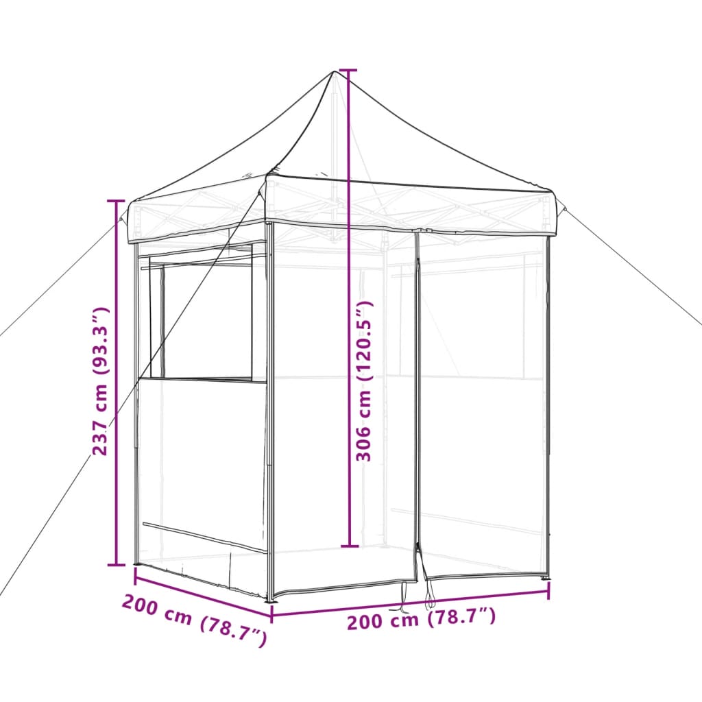 Zložljivi pop-up šotor za zabave 4 stranice bež