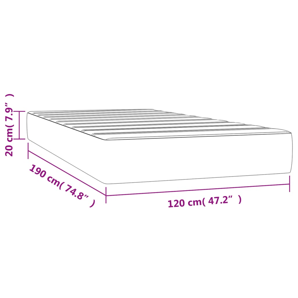 Vzmetnica z žepkasto vzmetjo temno modra 120x190x20 cm žamet