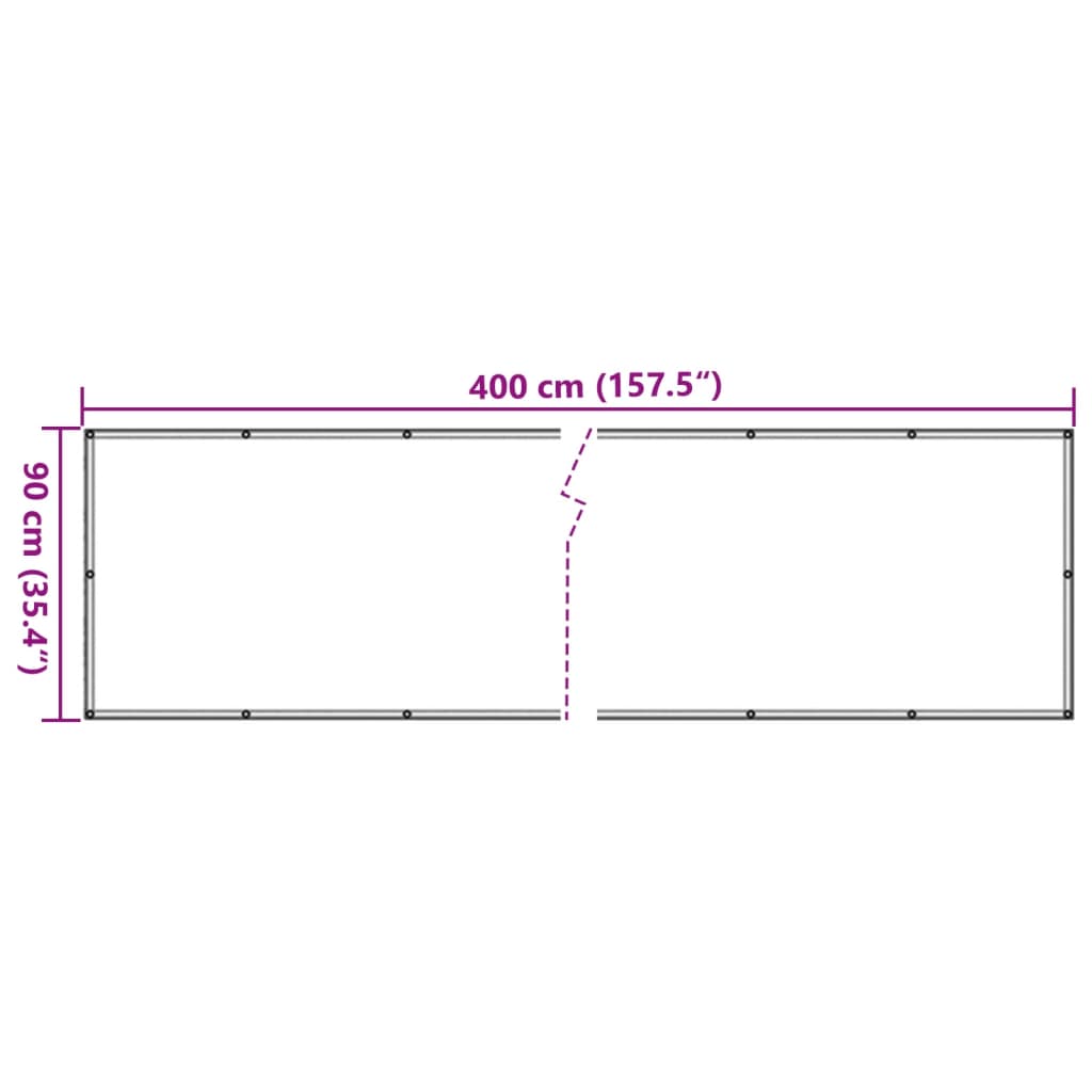 Balkonsko platno za zasebnost antracitno 400x90 cm PVC