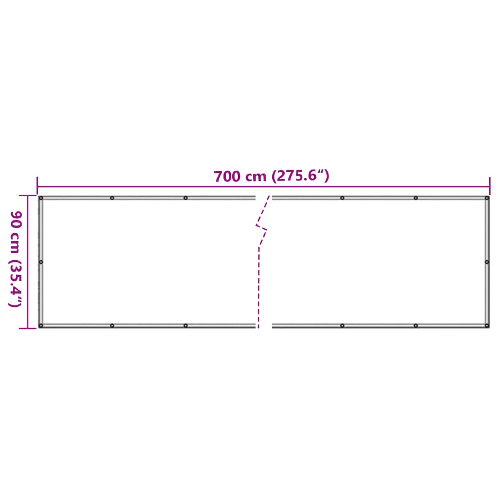 Balkonsko platno za zasebnost antracitno 700x90 cm PVC