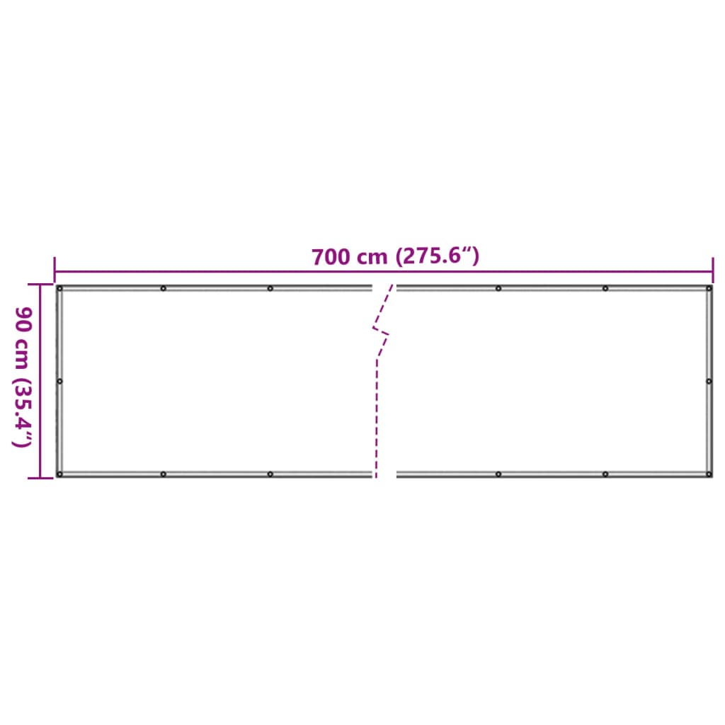 Balkonsko platno za zasebnost belo 700x90 cm PVC