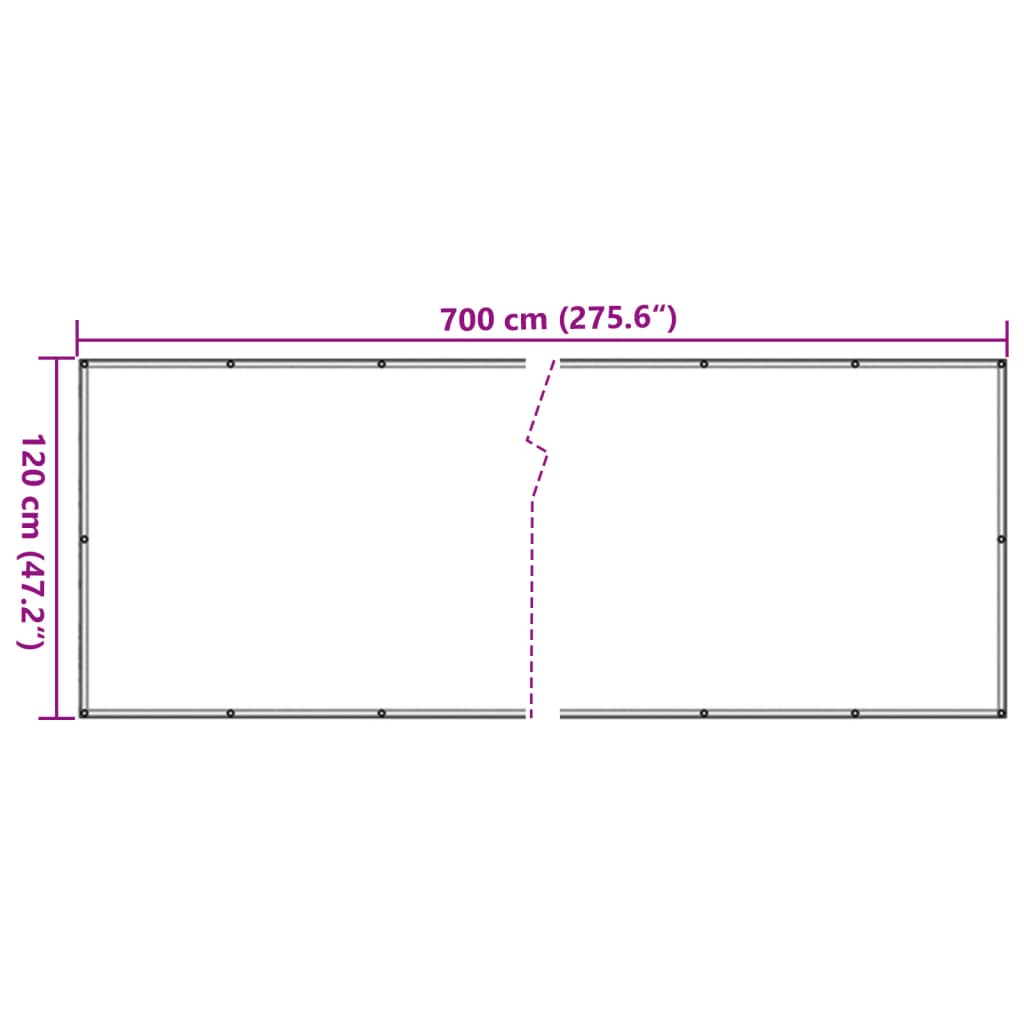 Balkonsko platno za zasebnost antracitno 700x120 cm PVC