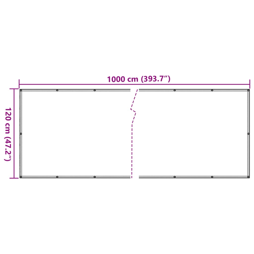 Balkonsko platno za zasebnost antracitno 1000x120 cm PVC