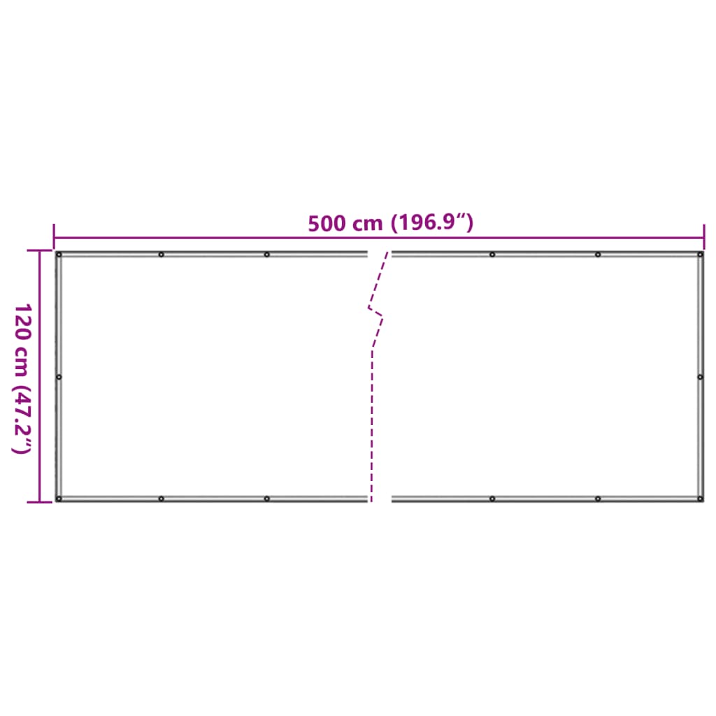 Balkonsko platno vzorec rastlin zelena 500x120 cm PVC