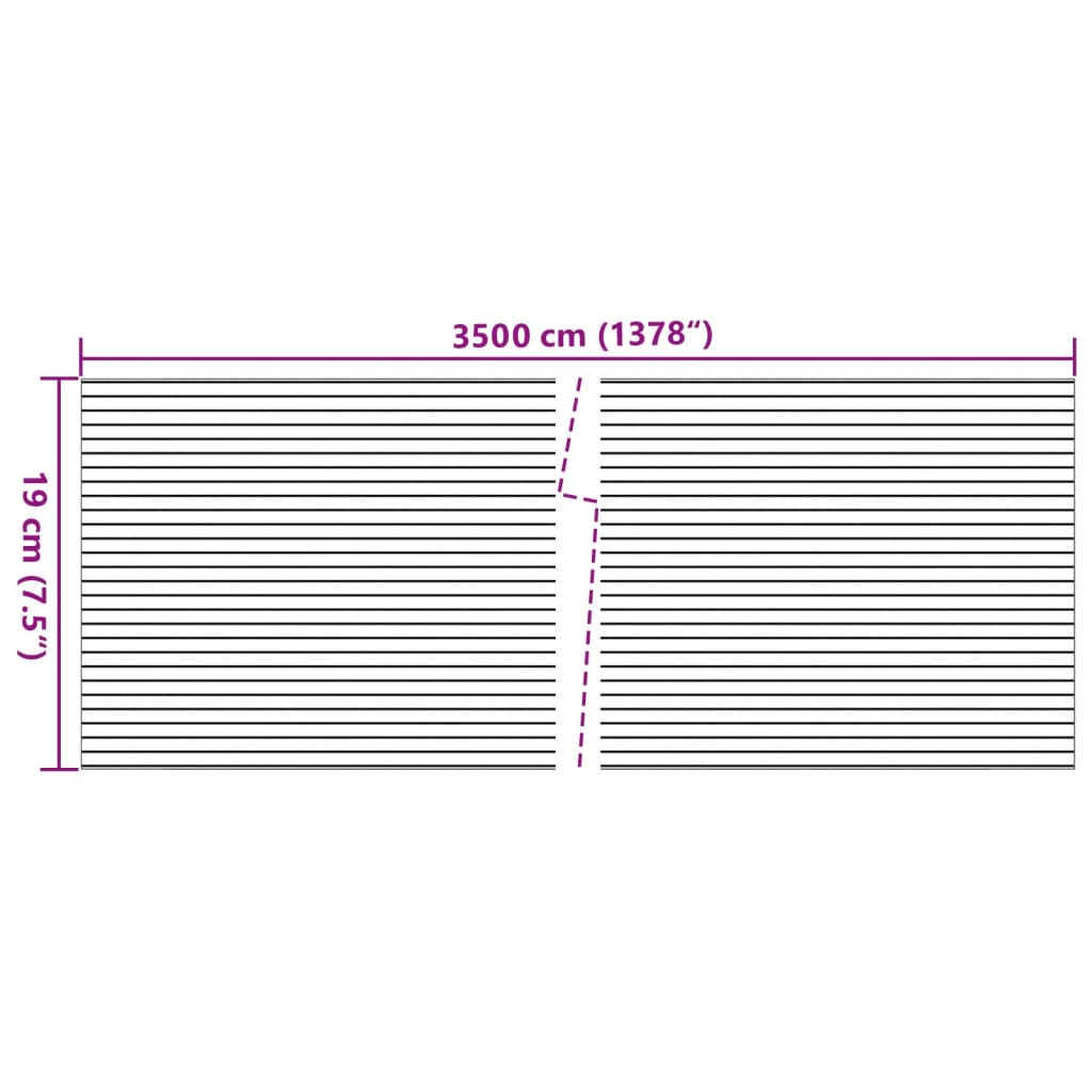 Vrtno platno za zasebnost videz proda siva 35x0,19 m PVC