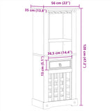 Regal za vino Corona 56x35x120 cm trdna borovina