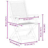 Zložljivi vrtni stoli 4 kosi 57x66x95 cm trdna akacija