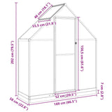 Rastlinjak z okvirjem srebrn 169x58x202 cm aluminij