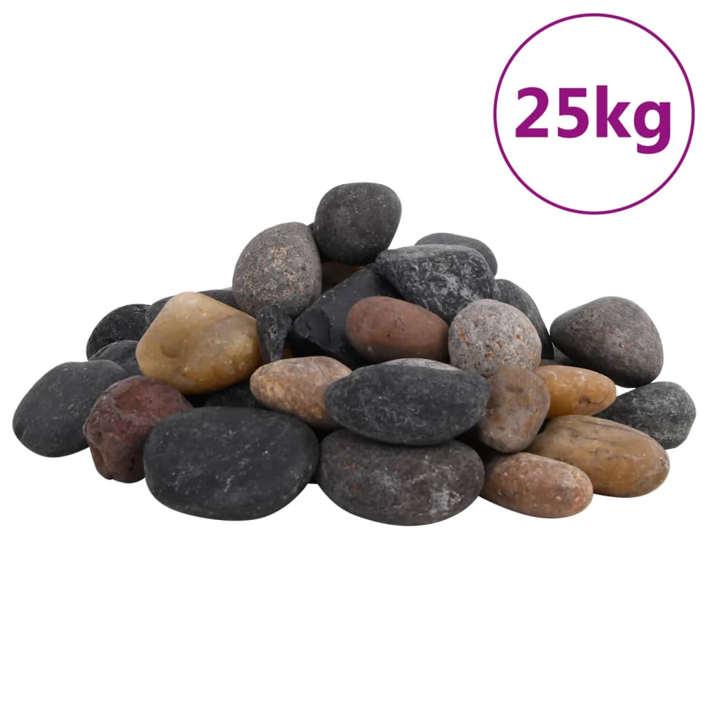 Polirani kamenčki 25 kg mešane barve 5-8 cm