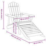 Stol adirondack s taburejem les jelke