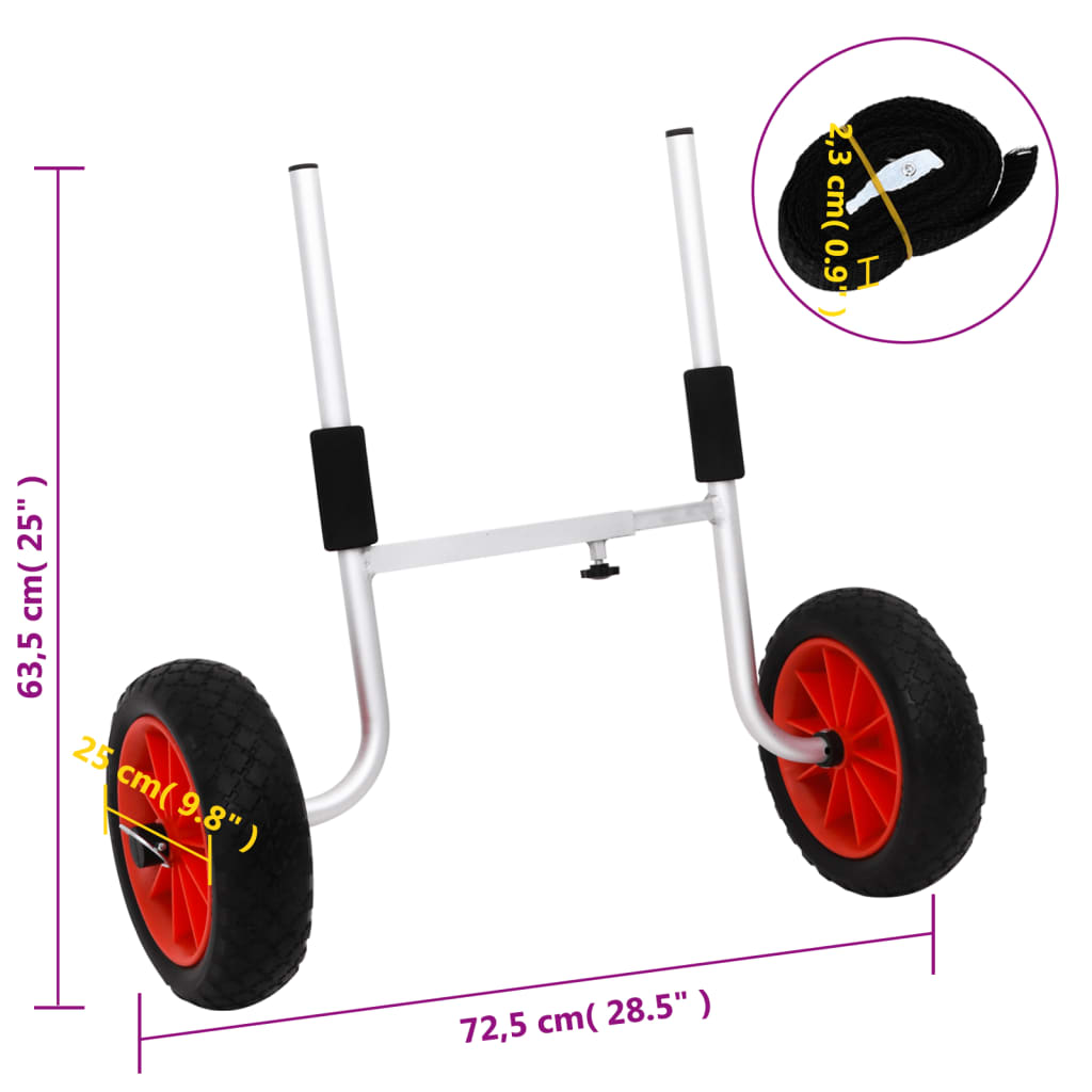 Voziček za kajak snemljiv 100 kg aluminij