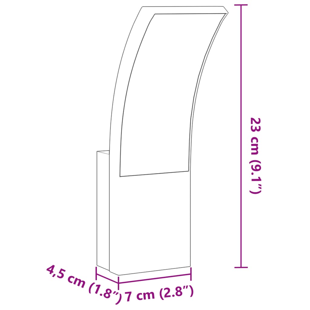 Zunanja LED stenske svetilke 2 kosa črna tlačno lit aluminij