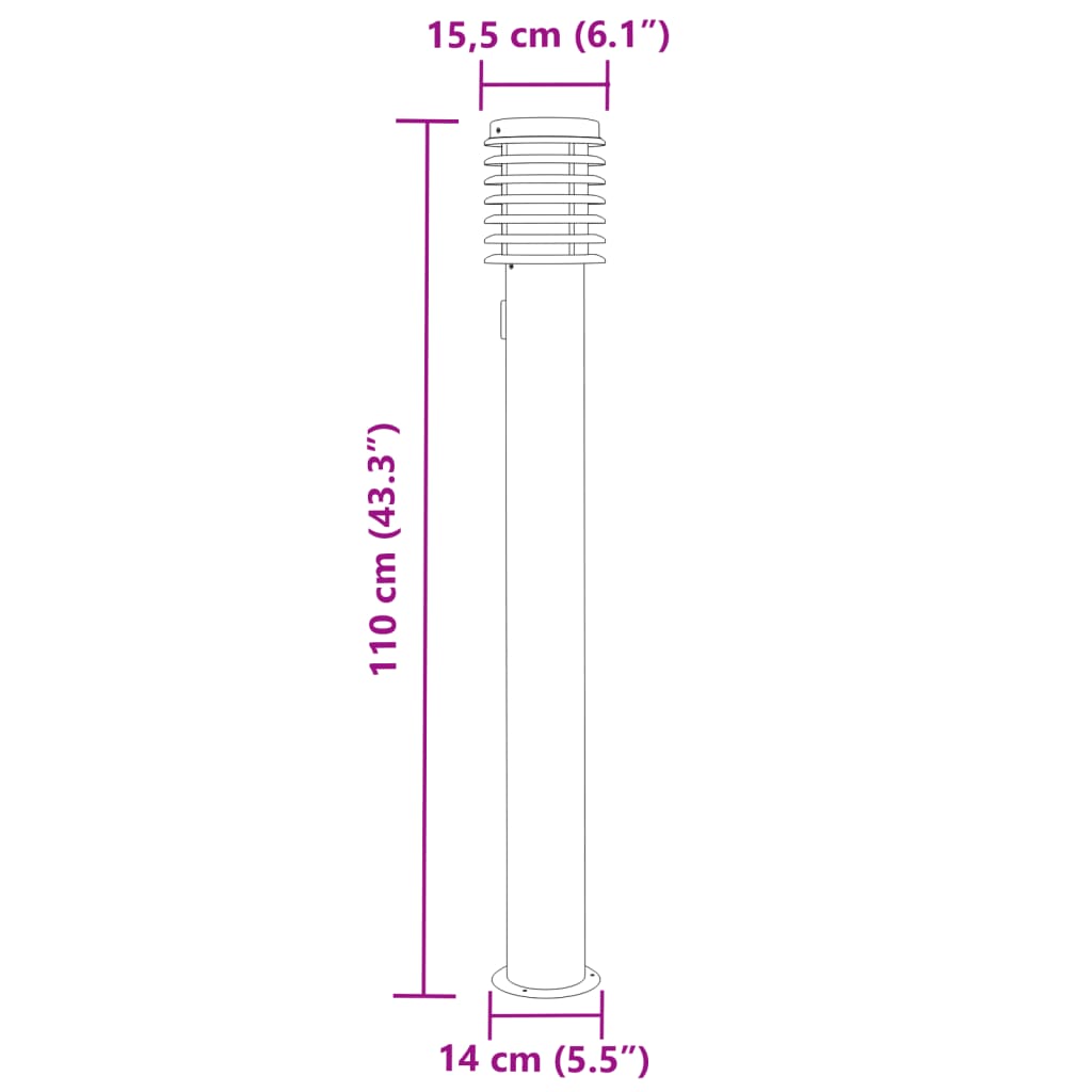 Zunanje talne svetilke z vtičnico 3 kosi srebrne 110 cm