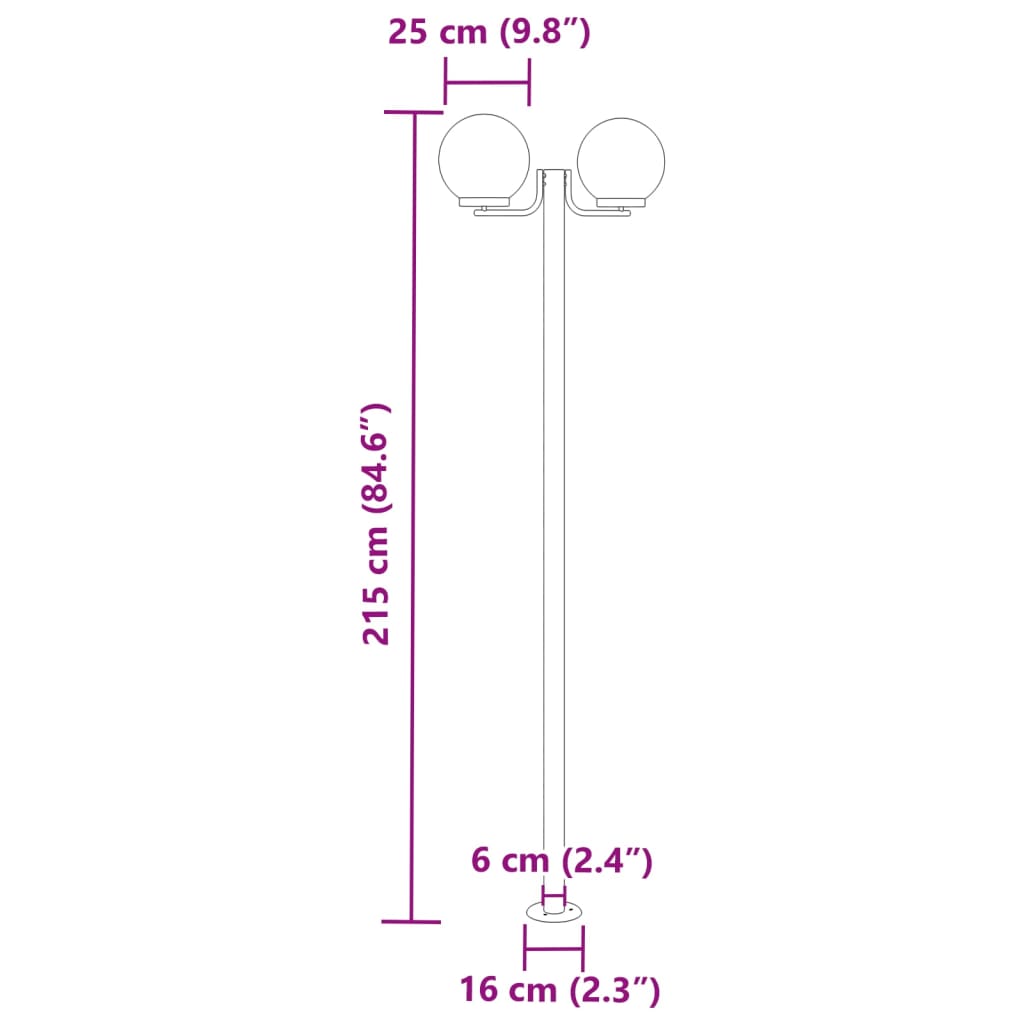 Zunanja talna svetilka 3 kosi srebrna 215 cm nerjaveče jeklo