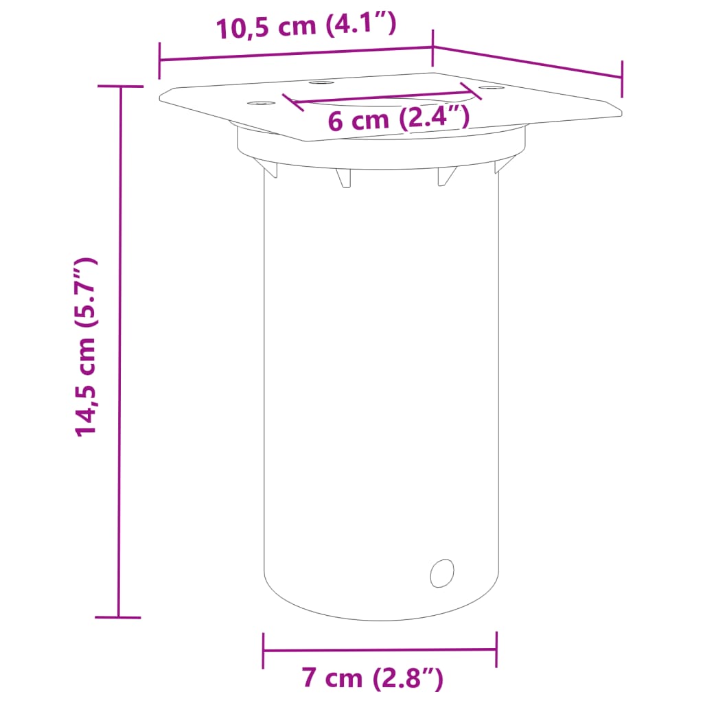 Zunanja vgradna svetilka kvadrat črna 10,5x10,5 cm lit aluminij