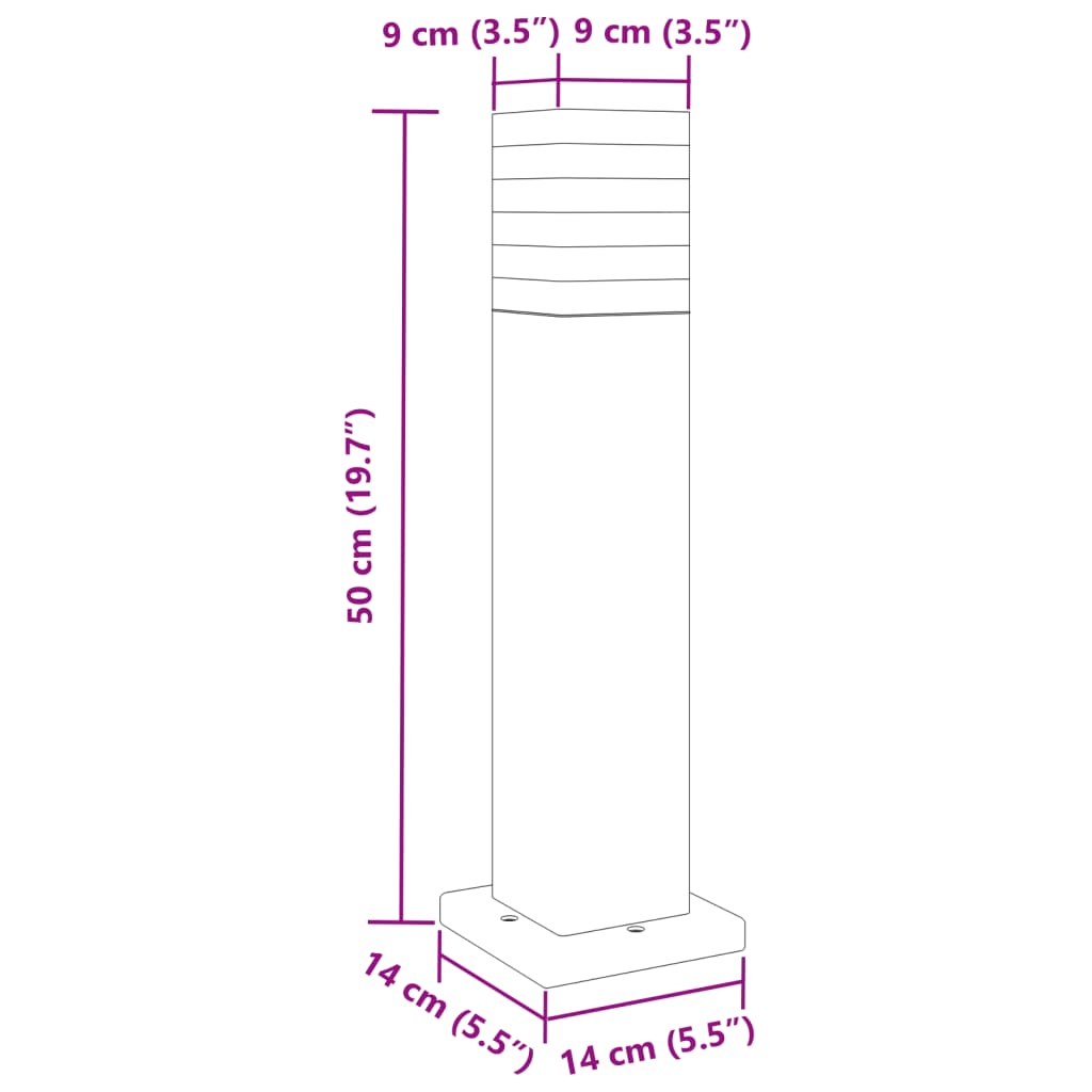 Zunanja talna svetilka 3 kosi črna 50 cm aluminij