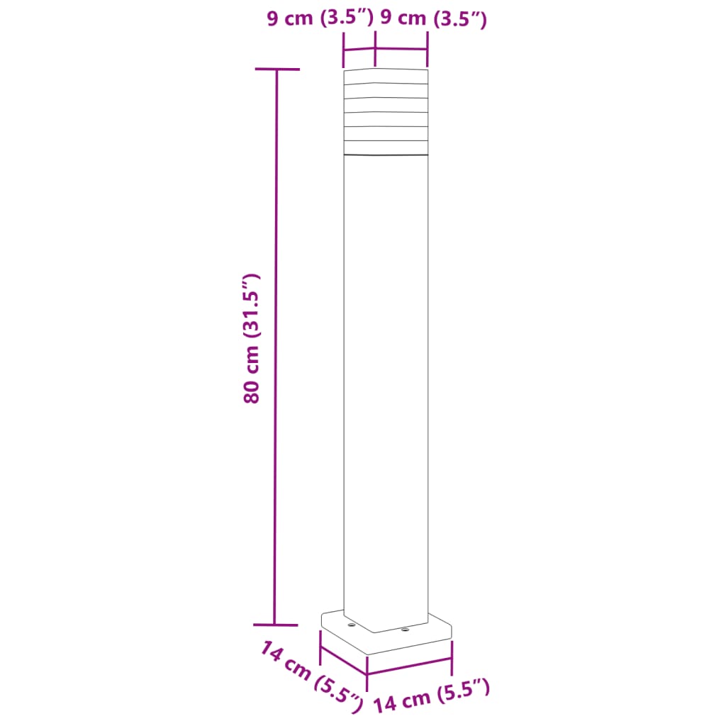 Zunanja talna svetilka črna 80 cm aluminij